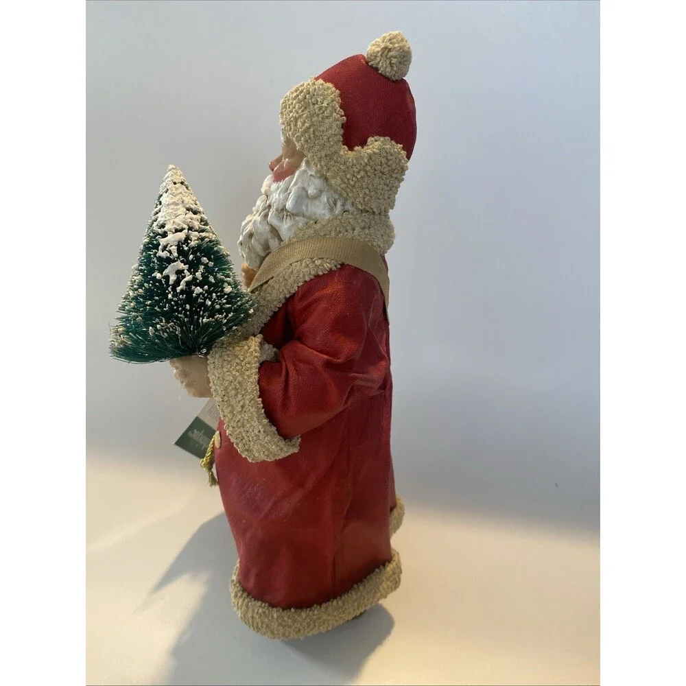Clothtique POSSIBLE DREAMS 1994 Santa Figure Bottle Brush Tree Bag Toy Christmas